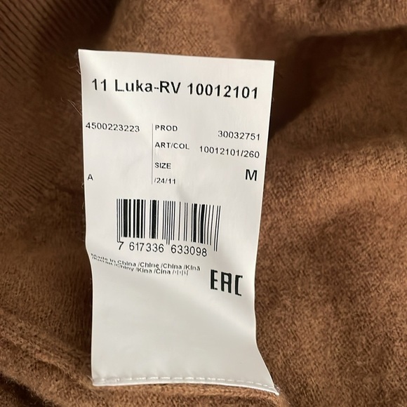 Strellson Luka Men’s Crewneck Sweater Wool Blend Brown Caramel Medium Academia - Picture 6 of 12